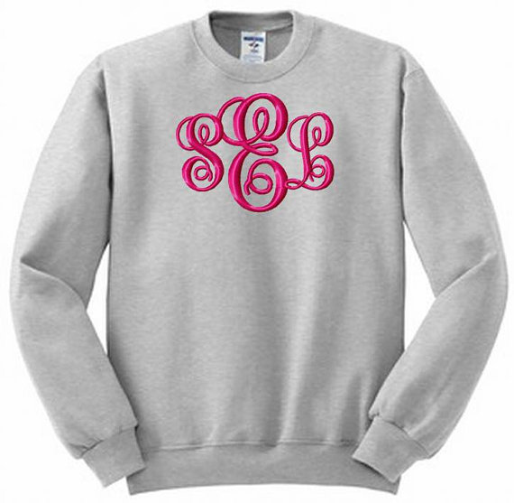 Monogrammed Hoodless Sweatshirts